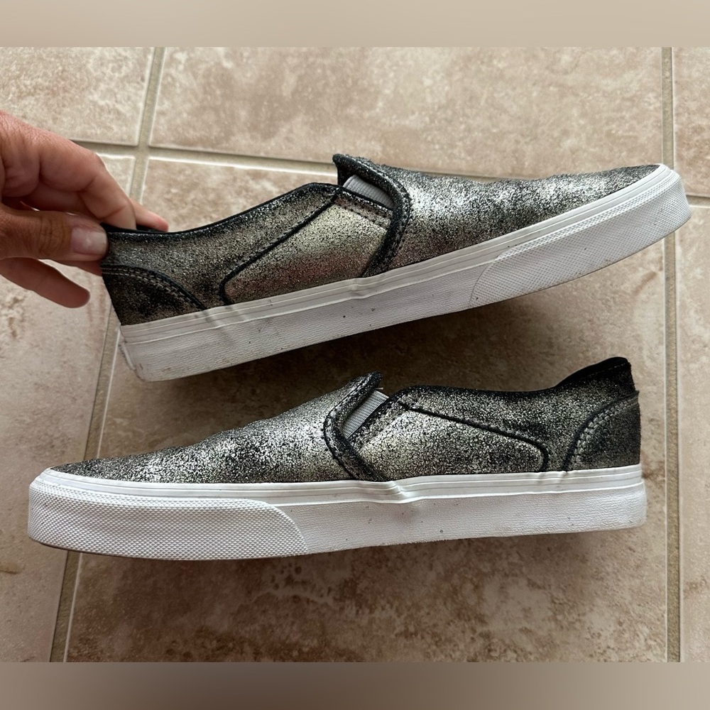 Vans Classic Slip-On Canvas Sneakers Gold and Black Size 9.5